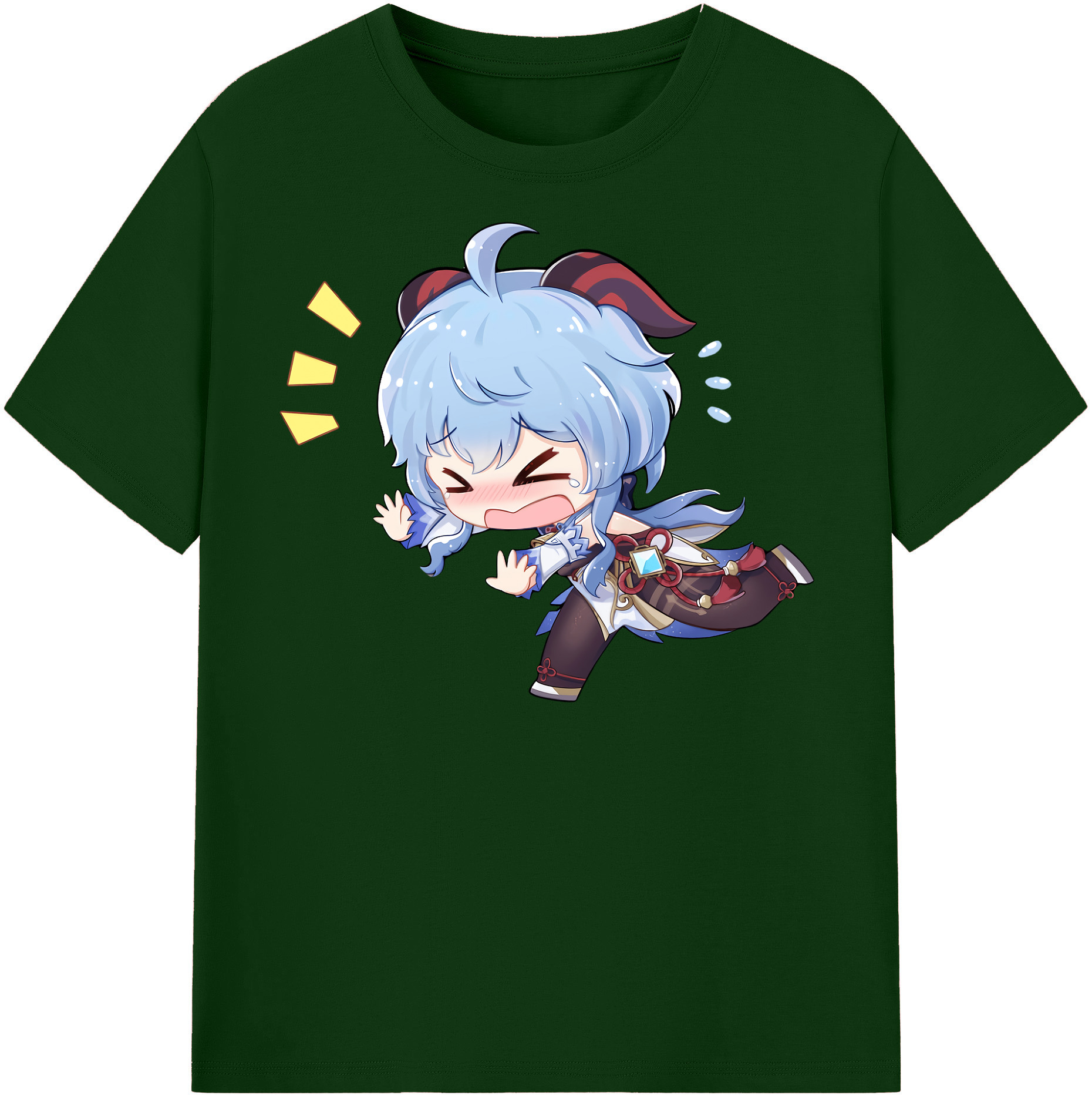 げんし神 甘雨 かんう genshin Ganyu 綿100％半袖Tシャツ（フロントプリント）